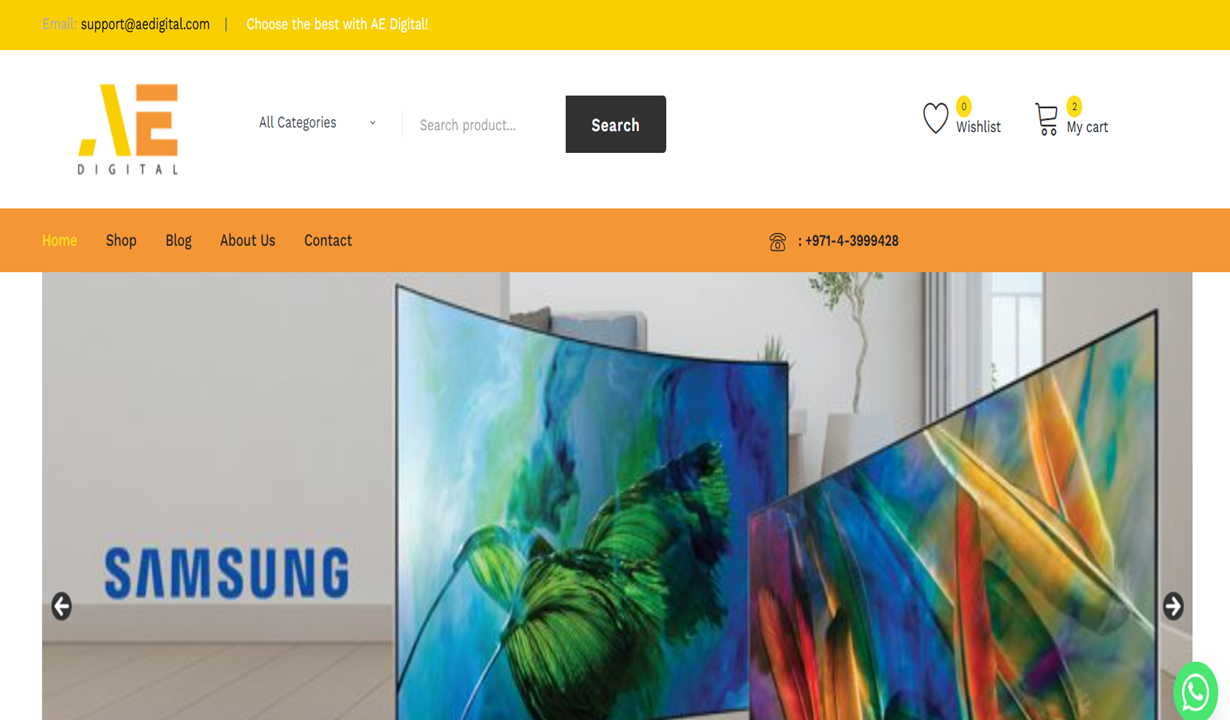 AE Digital Electronics E-commerce Website